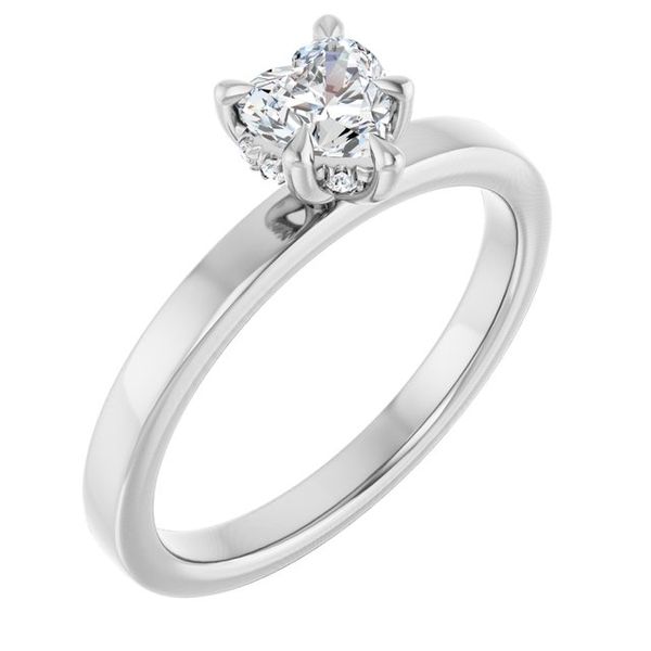 Claw-Prong Hidden Halo-Style Engagement Ring