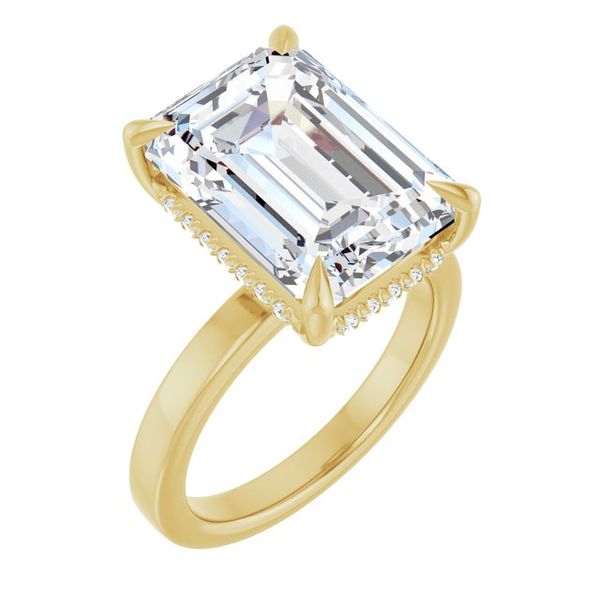 Claw-Prong Hidden Halo-Style Engagement Ring