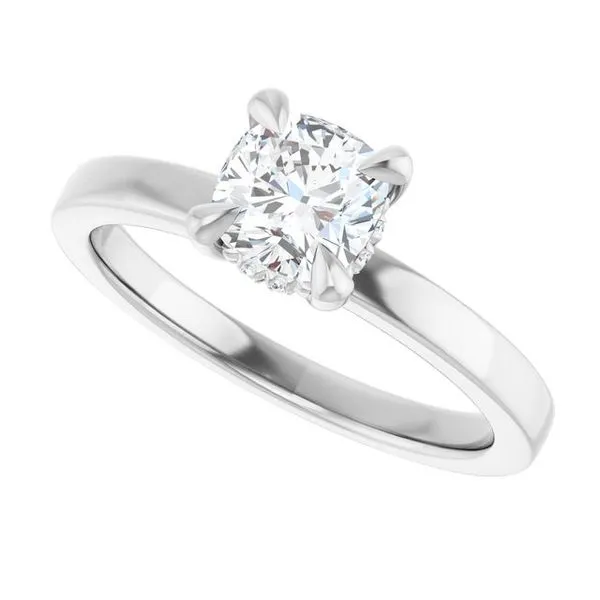 Claw-Prong Hidden Halo-Style Engagement Ring Image 5 Hudson Valley Goldsmith New Paltz, NY