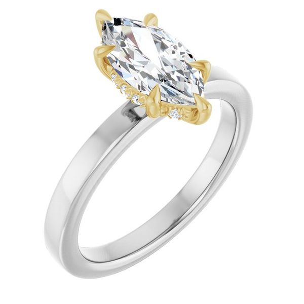 Claw-Prong Hidden Halo-Style Engagement Ring