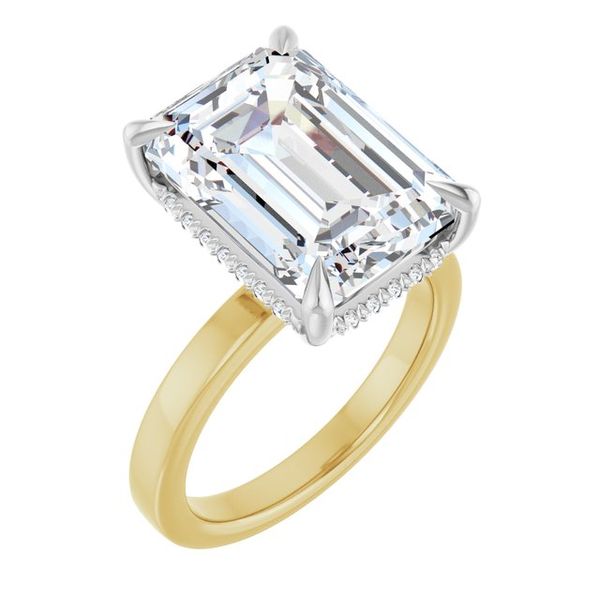 Claw-Prong Hidden Halo-Style Engagement Ring