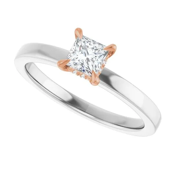 Claw-Prong Hidden Halo-Style Engagement Ring Image 5 J. West Jewelers Round Rock, TX