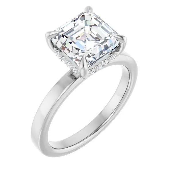 Claw-Prong Hidden Halo-Style Engagement Ring Natale Jewelers Sewell, NJ
