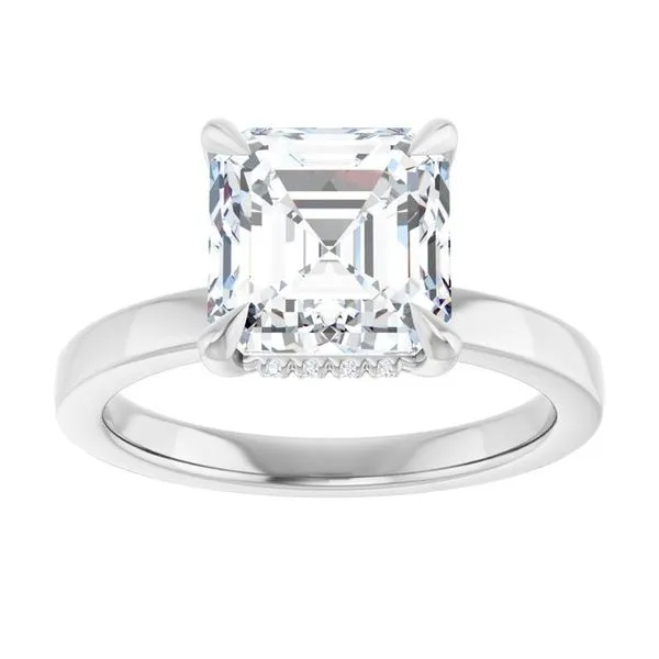 Claw-Prong Hidden Halo-Style Engagement Ring Image 3 Natale Jewelers Sewell, NJ