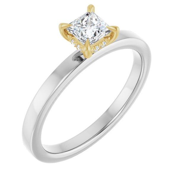 Claw-Prong Hidden Halo-Style Engagement Ring