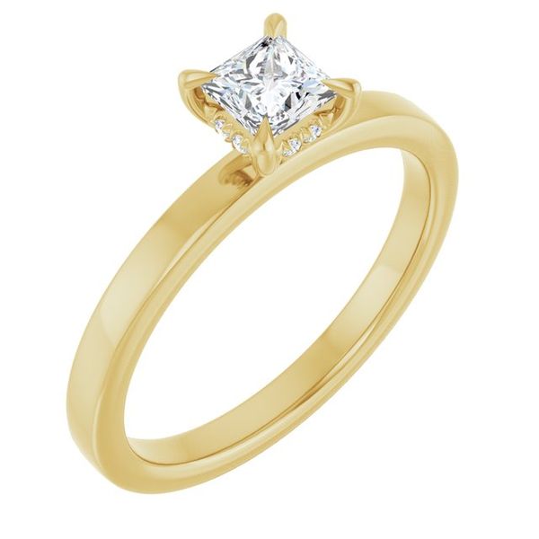 Claw-Prong Hidden Halo-Style Engagement Ring