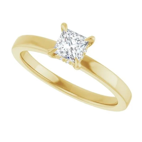 Claw-Prong Hidden Halo-Style Engagement Ring Image 5 Don's Jewelry & Design Washington, IA