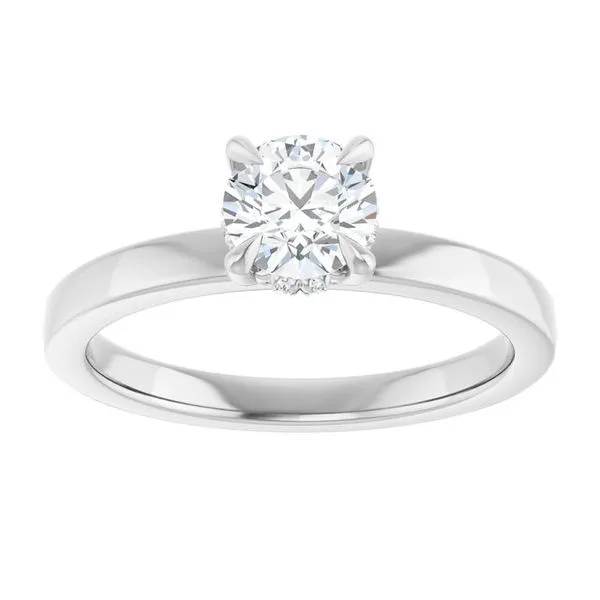 Claw-Prong Hidden Halo-Style Engagement Ring Image 3 J. West Jewelers Round Rock, TX