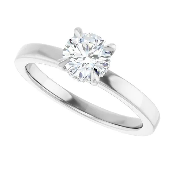 Claw-Prong Hidden Halo-Style Engagement Ring Image 5 Don's Jewelry & Design Washington, IA
