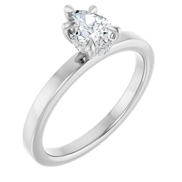 Claw-Prong Hidden Halo-Style Engagement Ring