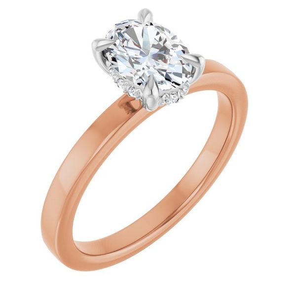 Claw-Prong Hidden Halo-Style Engagement Ring