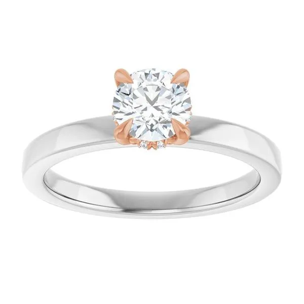 Claw-Prong Hidden Halo-Style Engagement Ring Image 3 J. West Jewelers Round Rock, TX