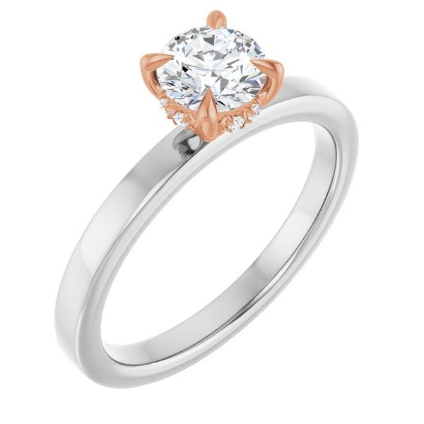 Claw-Prong Hidden Halo-Style Engagement Ring