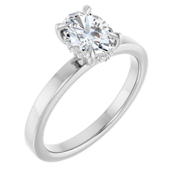 Claw-Prong Hidden Halo-Style Engagement Ring