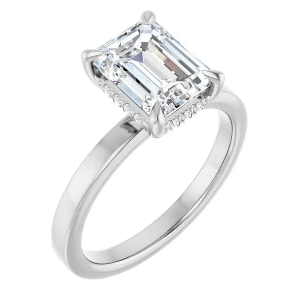 Claw-Prong Hidden Halo-Style Engagement Ring Don's Jewelry & Design Washington, IA