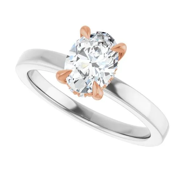 Claw-Prong Hidden Halo-Style Engagement Ring Image 5 J. West Jewelers Round Rock, TX
