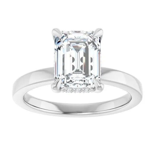 Claw-Prong Hidden Halo-Style Engagement Ring Image 3 JF Jones Jewelers Rochester, NY