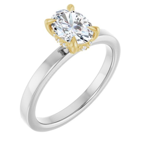 Claw-Prong Hidden Halo-Style Engagement Ring