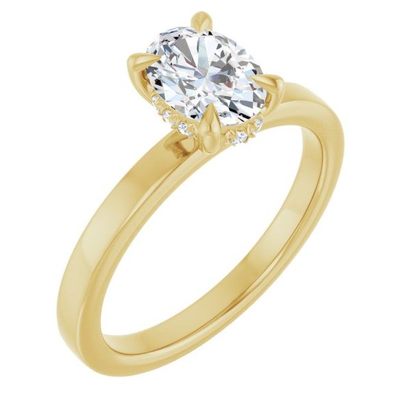 Claw-Prong Hidden Halo-Style Engagement Ring