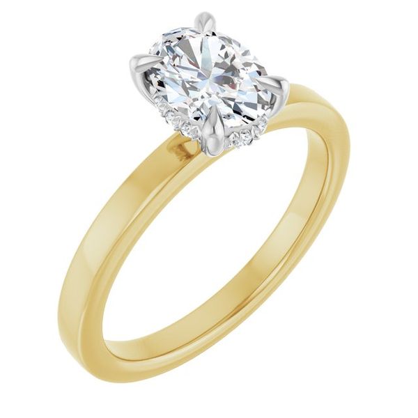 Claw-Prong Hidden Halo-Style Engagement Ring