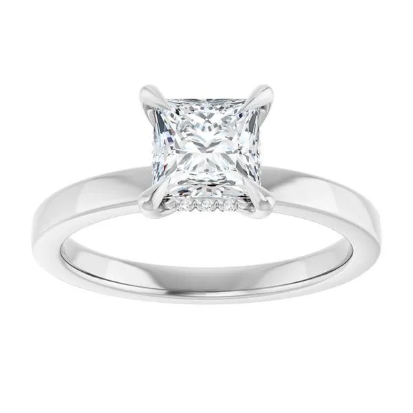 Claw-Prong Hidden Halo-Style Engagement Ring Image 3 Don's Jewelry & Design Washington, IA