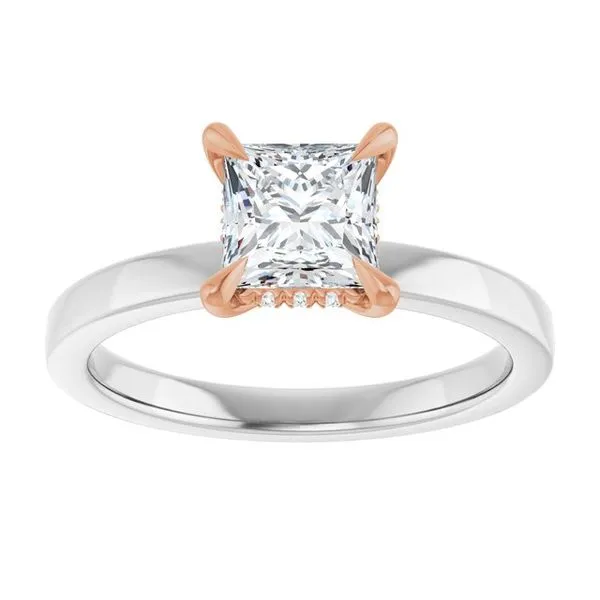 Claw-Prong Hidden Halo-Style Engagement Ring Image 3 JF Jones Jewelers Rochester, NY