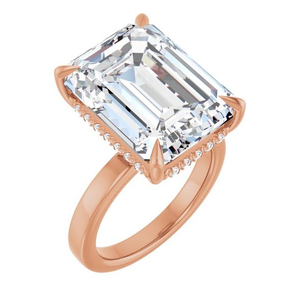 Claw-Prong Hidden Halo-Style Engagement Ring