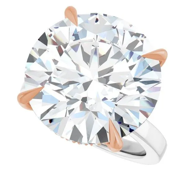 Claw-Prong Hidden Halo-Style Engagement Ring Image 5 Hudson Valley Goldsmith New Paltz, NY