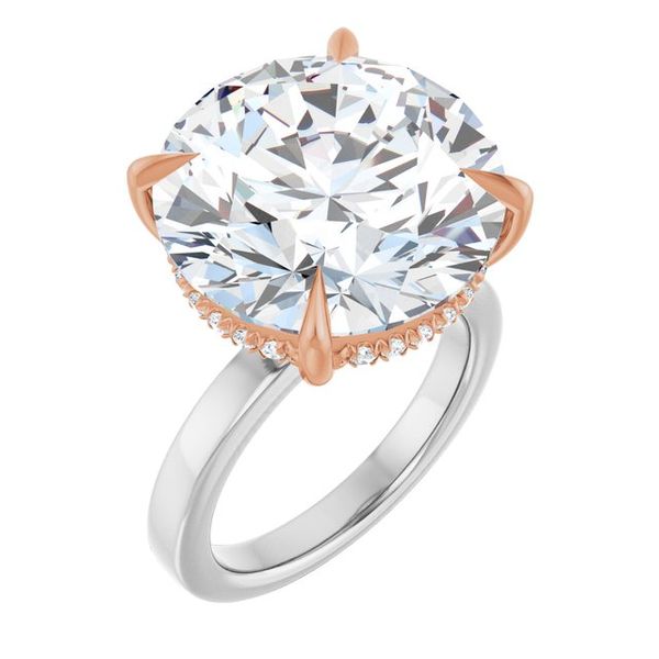 Claw-Prong Hidden Halo-Style Engagement Ring