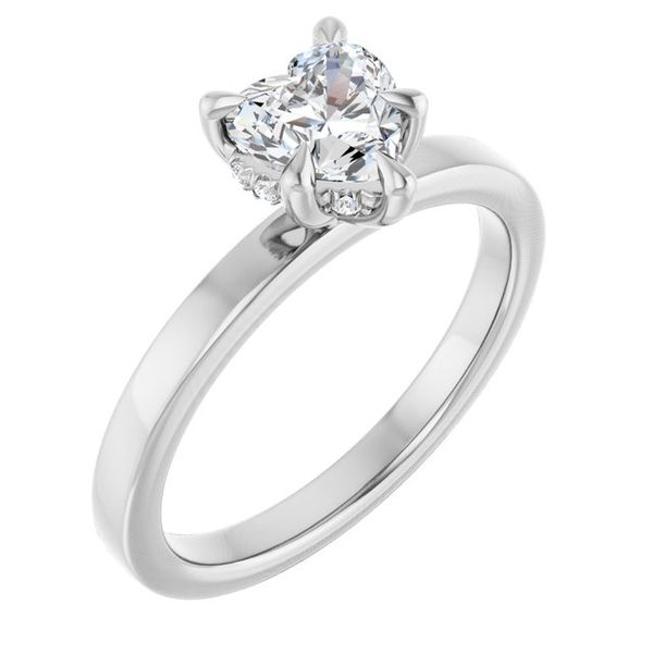 Claw-Prong Hidden Halo-Style Engagement Ring