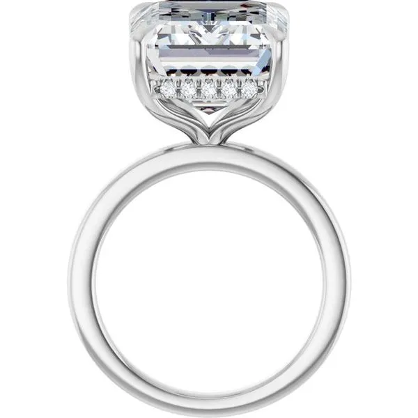 Claw-Prong Hidden Halo-Style Engagement Ring Image 2 Don's Jewelry & Design Washington, IA