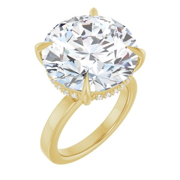Claw-Prong Hidden Halo-Style Engagement Ring