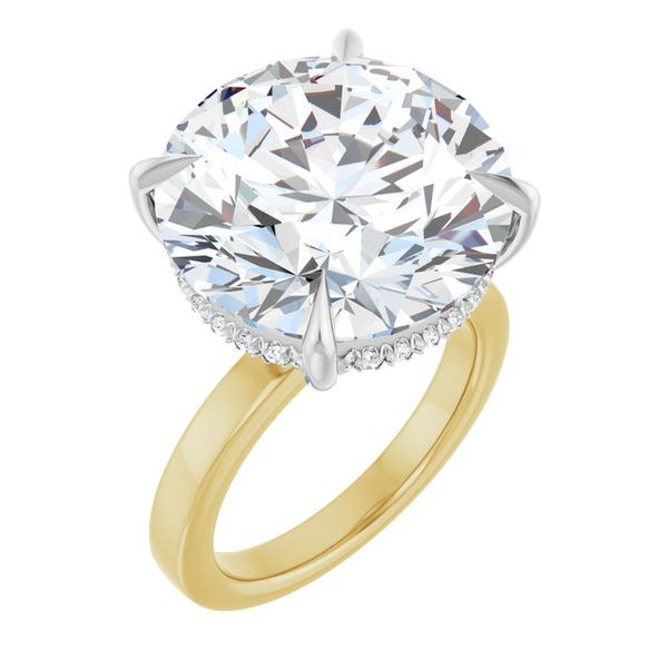 Claw-Prong Hidden Halo-Style Engagement Ring