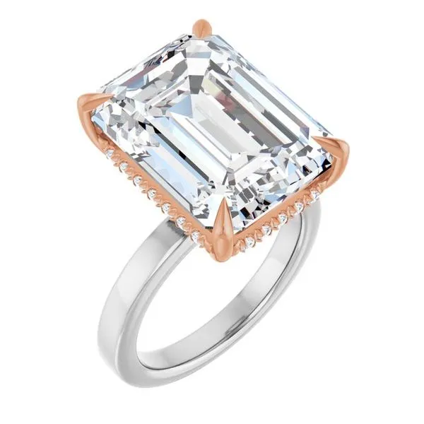 Claw-Prong Hidden Halo-Style Engagement Ring