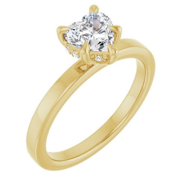 Claw-Prong Hidden Halo-Style Engagement Ring