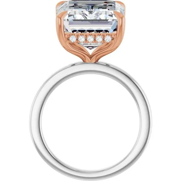 Claw-Prong Hidden Halo-Style Engagement Ring Image 2 Hudson Valley Goldsmith New Paltz, NY