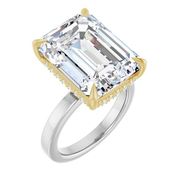 Claw-Prong Hidden Halo-Style Engagement Ring
