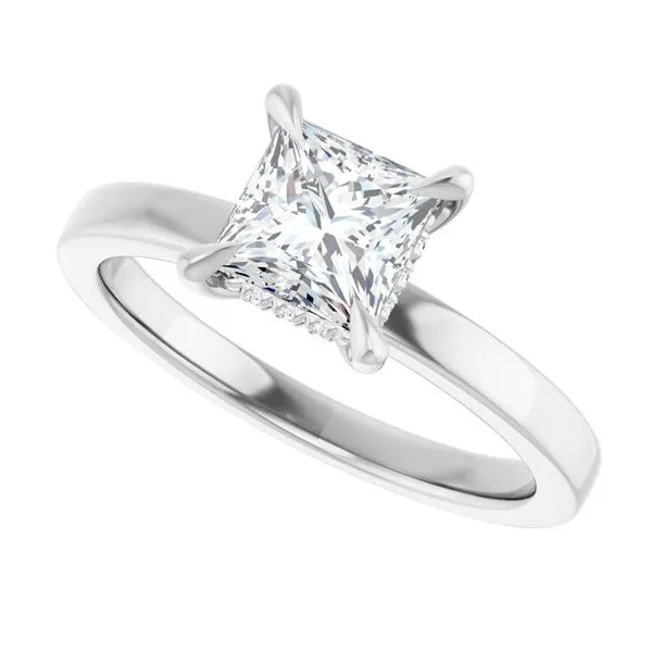 Claw-Prong Hidden Halo-Style Engagement Ring Image 5 Northwood Jewelers Northwood, OH