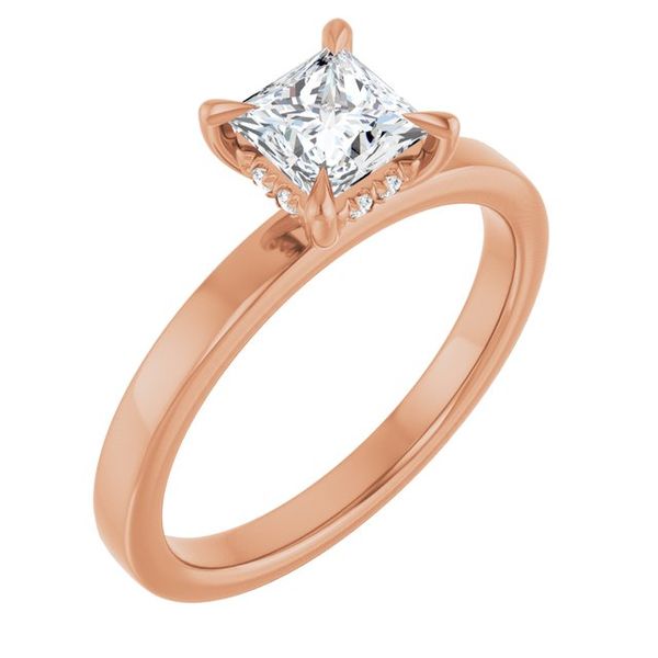 Claw-Prong Hidden Halo-Style Engagement Ring