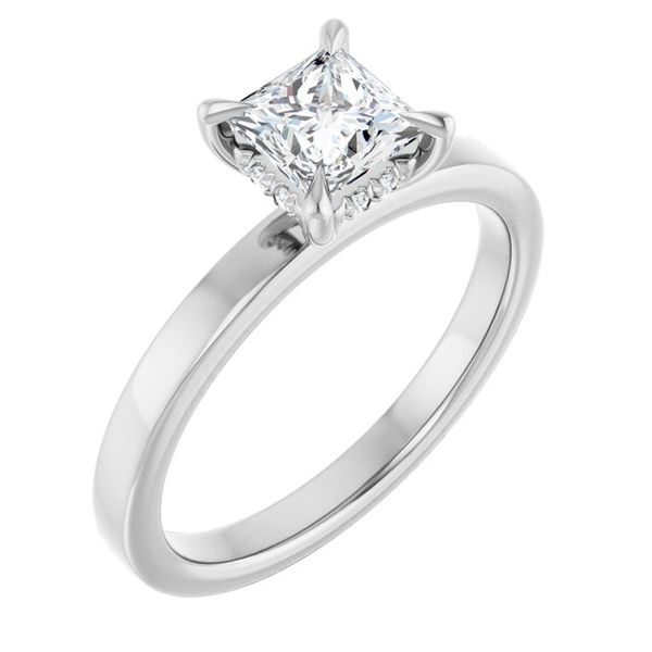 Claw-Prong Hidden Halo-Style Engagement Ring