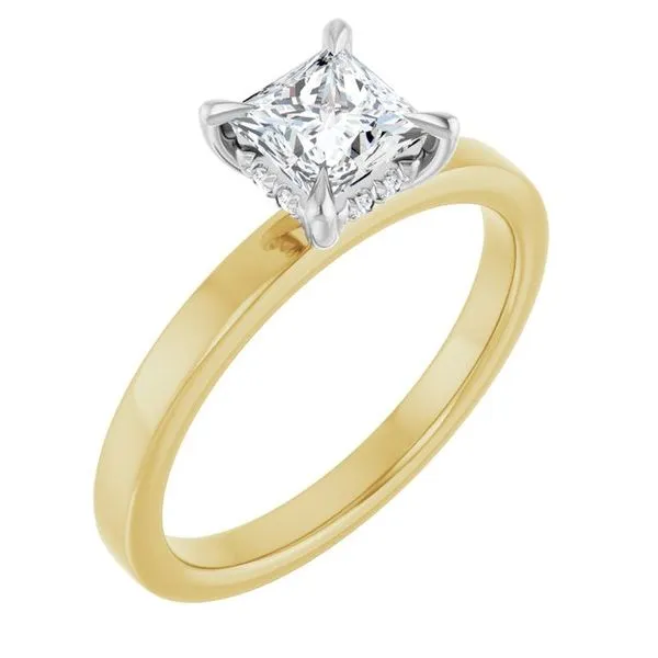 Claw-Prong Hidden Halo-Style Engagement Ring