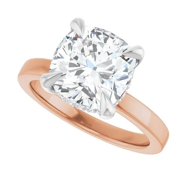 Claw-Prong Hidden Halo-Style Engagement Ring Image 5 J. West Jewelers Round Rock, TX