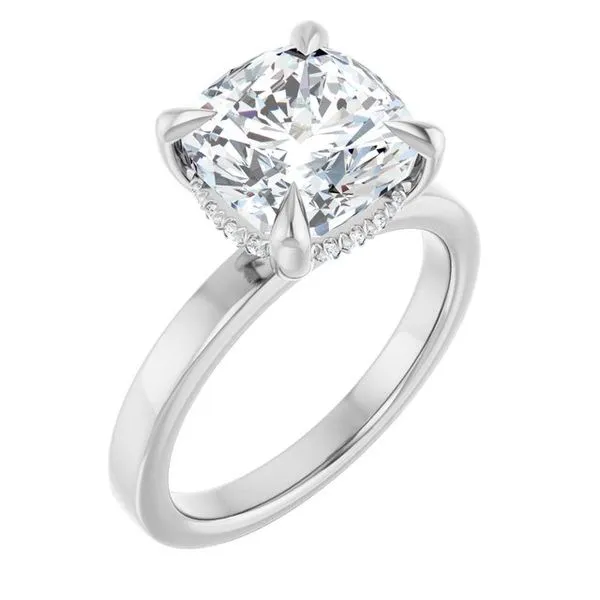 Claw-Prong Hidden Halo-Style Engagement Ring Ocean View Jewelers Millville, DE