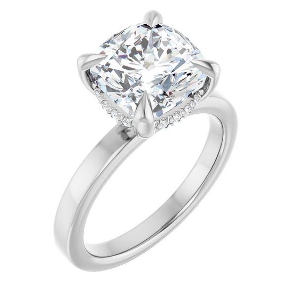 Claw-Prong Hidden Halo-Style Engagement Ring