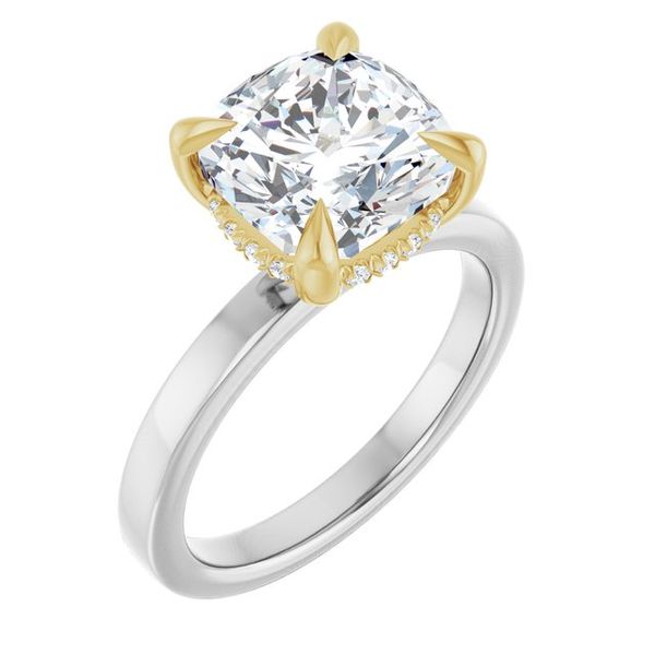 Claw-Prong Hidden Halo-Style Engagement Ring
