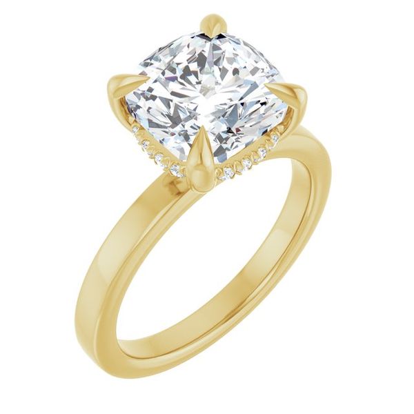 Claw-Prong Hidden Halo-Style Engagement Ring