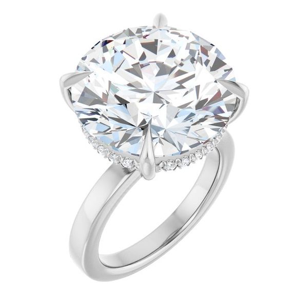 Claw-Prong Hidden Halo-Style Engagement Ring