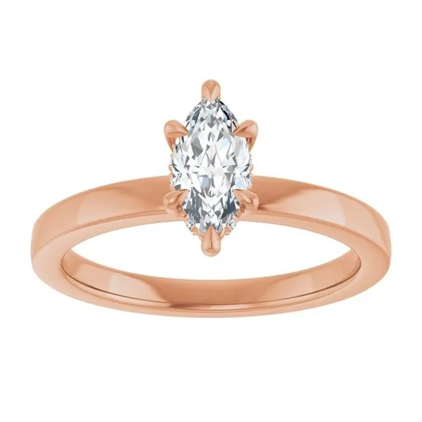 Claw-Prong Hidden Halo-Style Engagement Ring Image 3 Hudson Valley Goldsmith New Paltz, NY