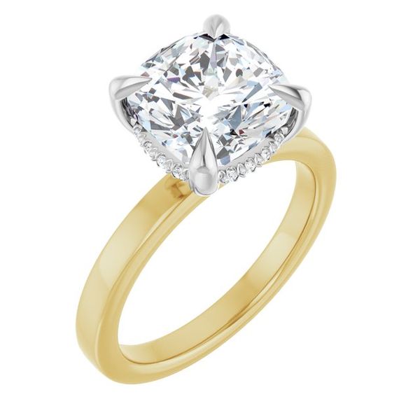 Claw-Prong Hidden Halo-Style Engagement Ring