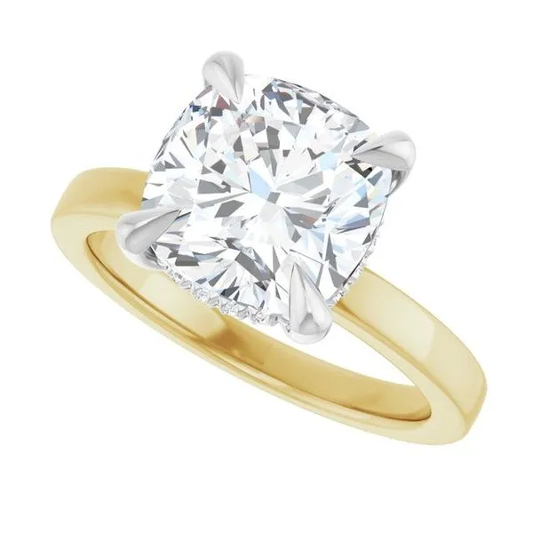 Claw-Prong Hidden Halo-Style Engagement Ring Image 5 J. West Jewelers Round Rock, TX